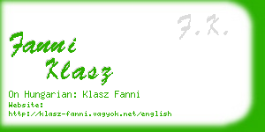 fanni klasz business card